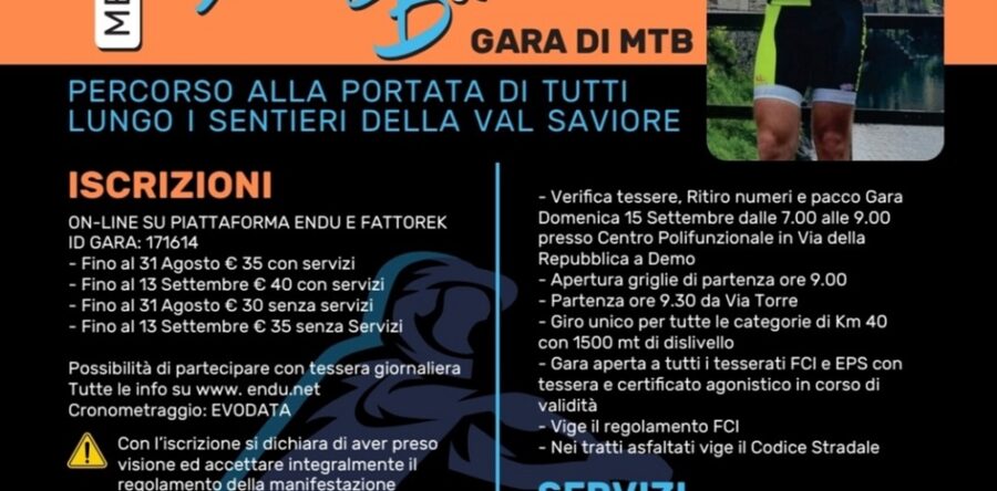 “VALSAVIORE BIKE 2.0 – 1° MEMORIAL DAMIANO BIANCHI”: GLI ULTIMI DETTAGLI PER PARTECIPARE